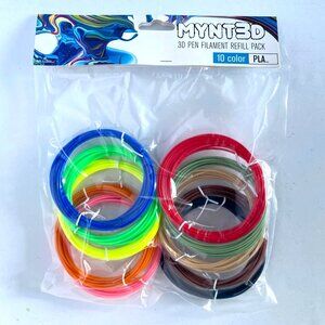 Mynt3D 3D Pen Filament Refill Pack 10 Colors 1.75mm Diameter PLA Material